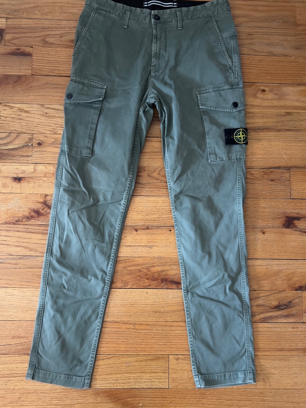 Stone Island Olive Cargo Pants - Men's Slim Fit